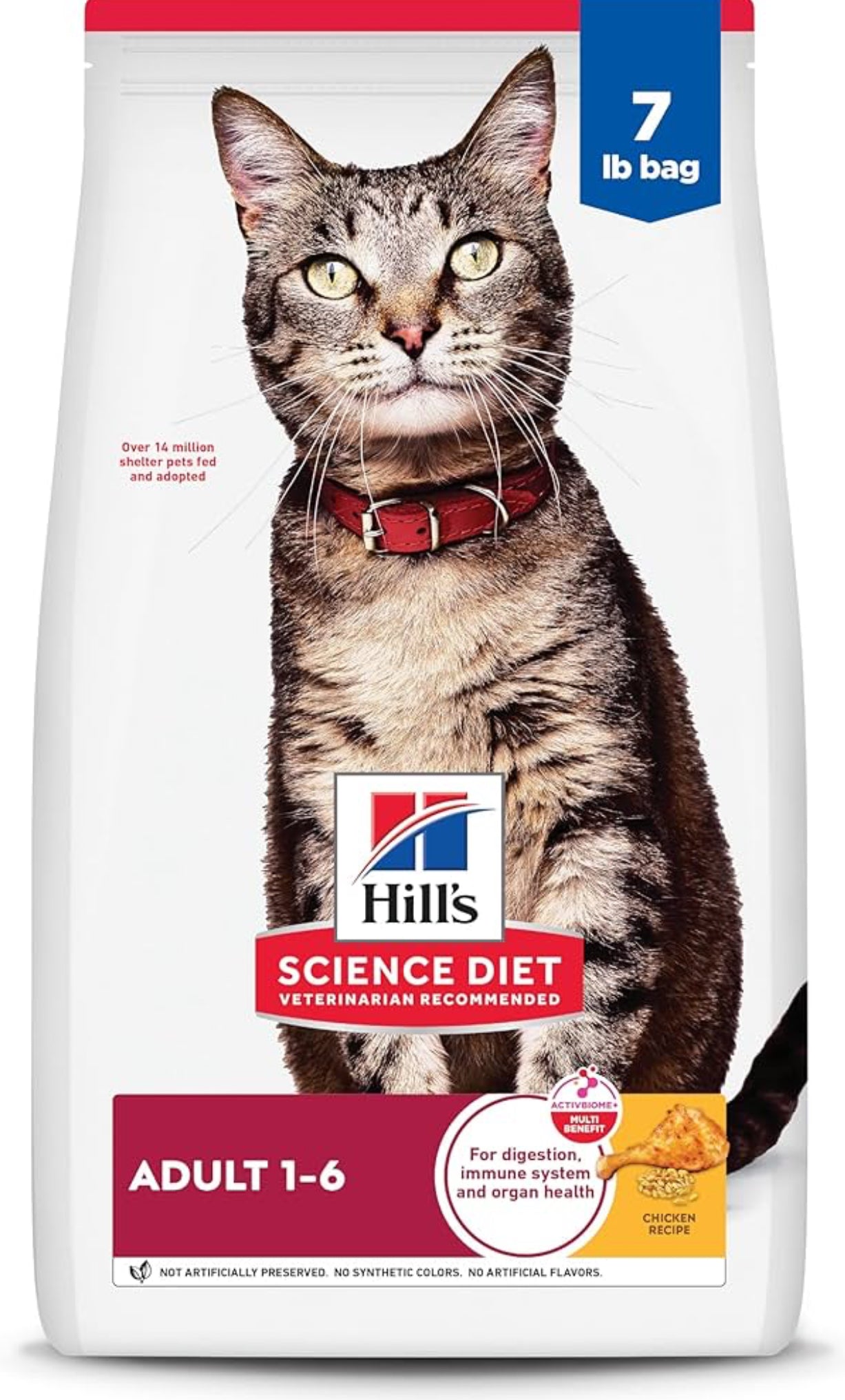 Hill's Science Diet Adult 1-6, Adult 1-6 Premium Nutrition, Dry Cat Food, Chicken Recipe, 7 lb Bag