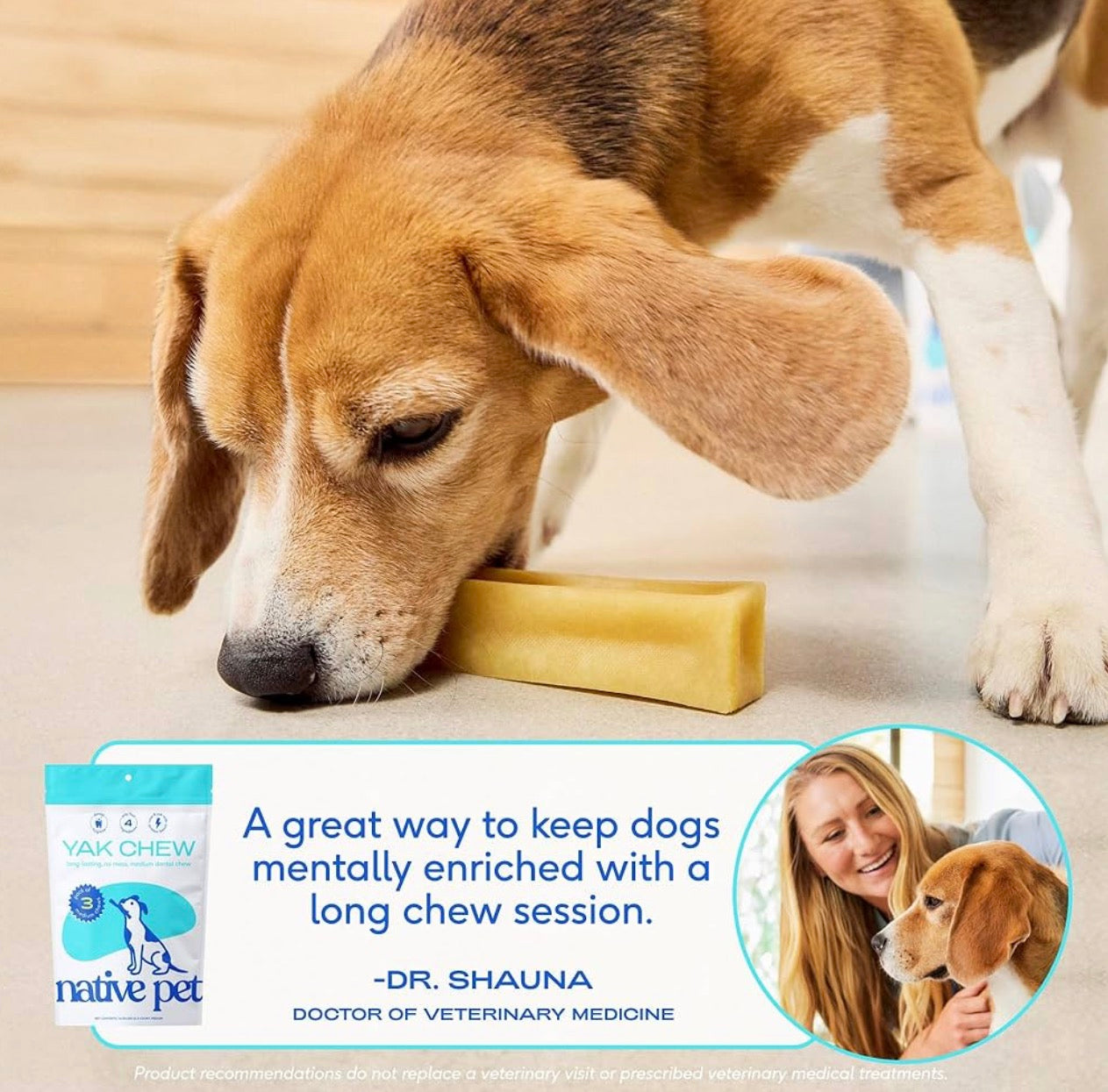 Native Pet Yak Cheese Himalayan Dog Chews XLarge - Long Lasting Dental Sticks for Extra Large Breeds – 100% All Natural Himalayan Yak Chews – Cheese Bone for Aggressive Chewers - 3 Per Pack