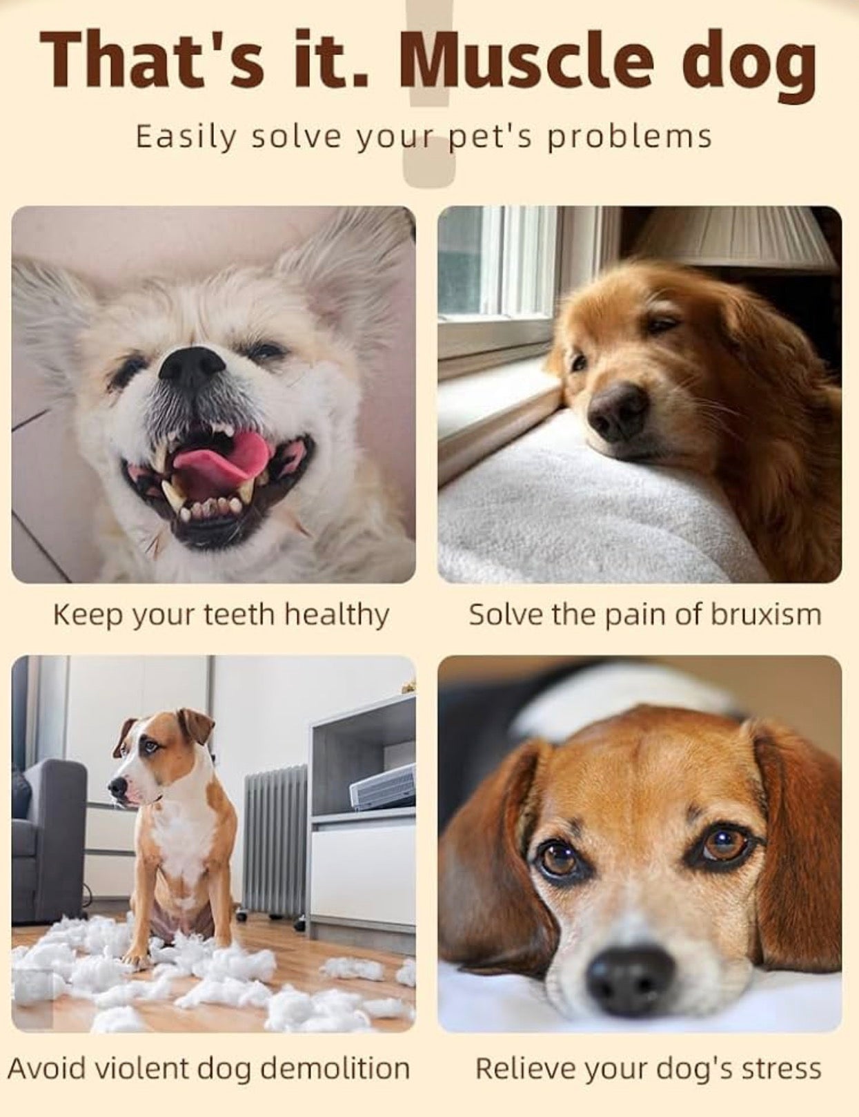 SUPER MUSCLE DOGMAN BEEF Flavored DOG CHEW TOY - Strong Indestructible, Durable, Long Lasting Pet Toy for The Aggressive Dog Chewer, Great for Medium-Large Dogs & Bone Replacement