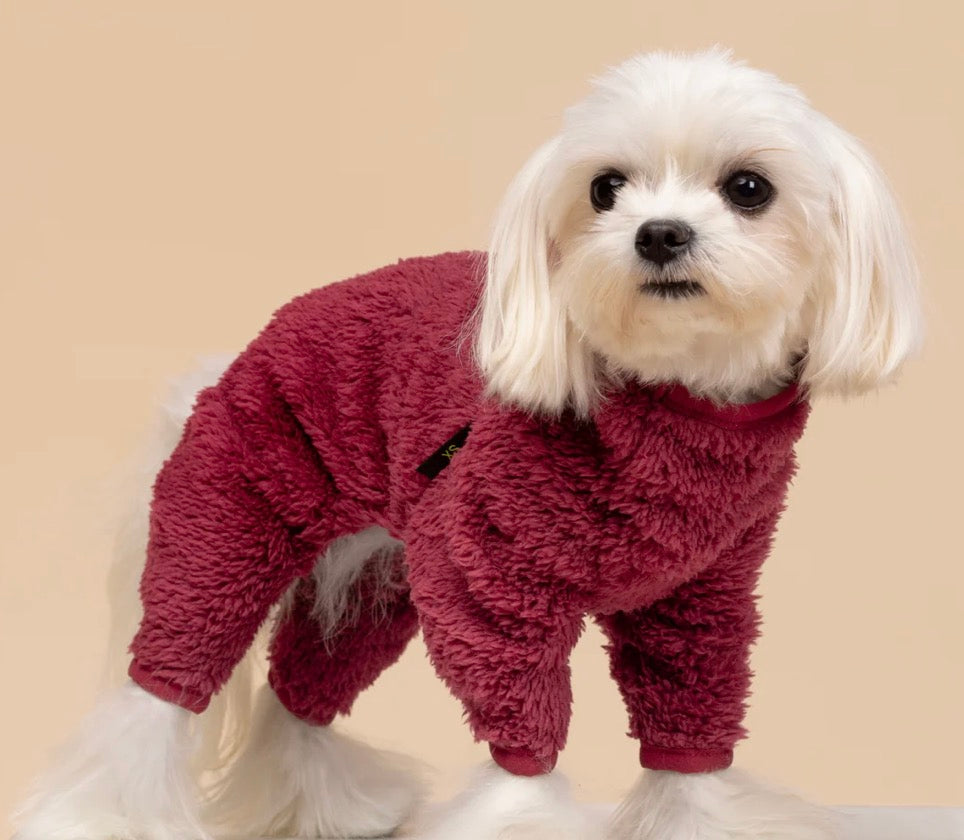 FUZZY VELVET PAJAMAS size XXL (back length 18inches) (chest girth 23 inches)