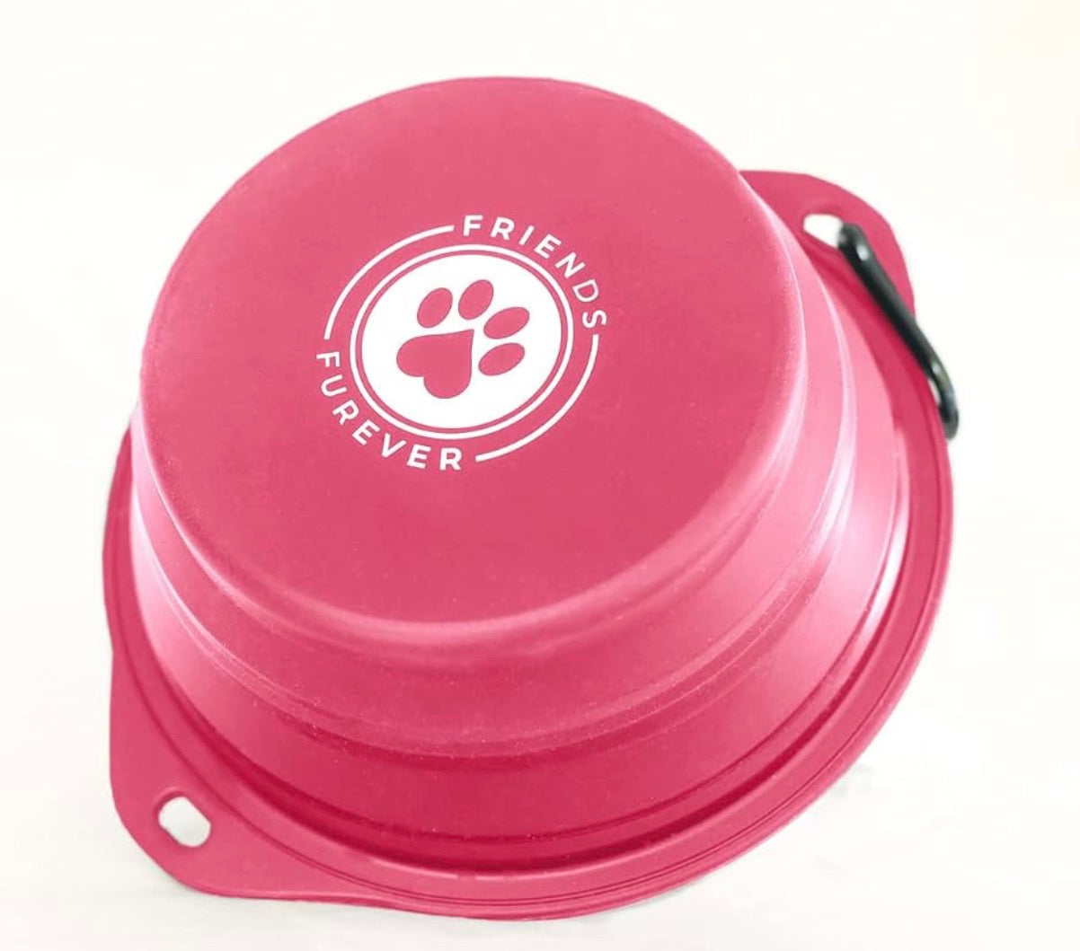 Friends FUREVER Collapsible Dog Bowl (Pink) (850ml) - Premium Quality, Food Grade, Travel Bowl