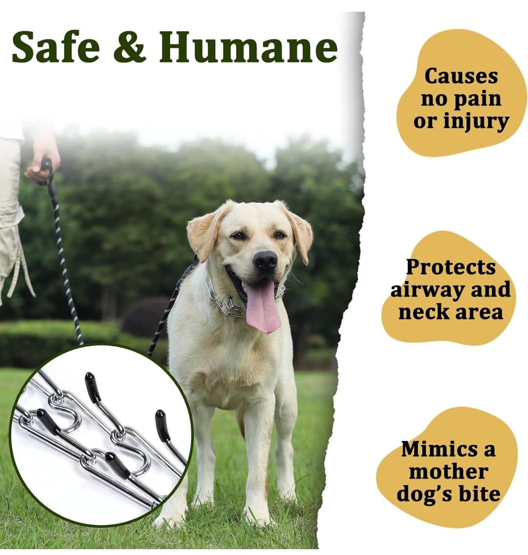 Mayerzon Dog Pinch Collar, Prong Collar for Large Dogs, Adjustable No Pull Dog Collar with Quick Release Buckle, Packaged with Extra Prong Collar Links and Carabiner