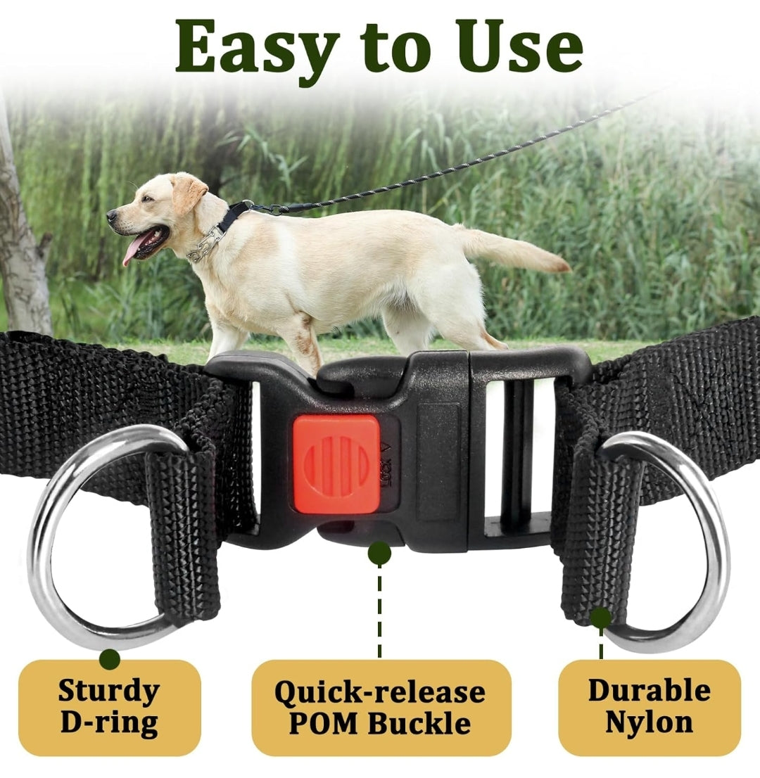 Mayerzon Dog Pinch Collar, Prong Collar for Large Dogs, Adjustable No Pull Dog Collar with Quick Release Buckle, Packaged with Extra Prong Collar Links and Carabiner