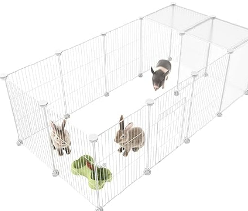 HOMIDEC Pet Playpen, Small Animals Cage DIY Wire Yard Fence with Door for Indoor/Outdoor Use, Portable for Puppies, Kitties ,Bunny, Turtle 48" x 24" x 16"