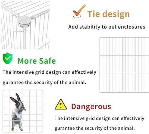 HOMIDEC Pet Playpen, Small Animals Cage DIY Wire Yard Fence with Door for Indoor/Outdoor Use, Portable for Puppies, Kitties ,Bunny, Turtle 48" x 24" x 16"