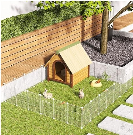 HOMIDEC Pet Playpen, Small Animals Cage DIY Wire Yard Fence with Door for Indoor/Outdoor Use, Portable for Puppies, Kitties ,Bunny, Turtle 48" x 24" x 16"