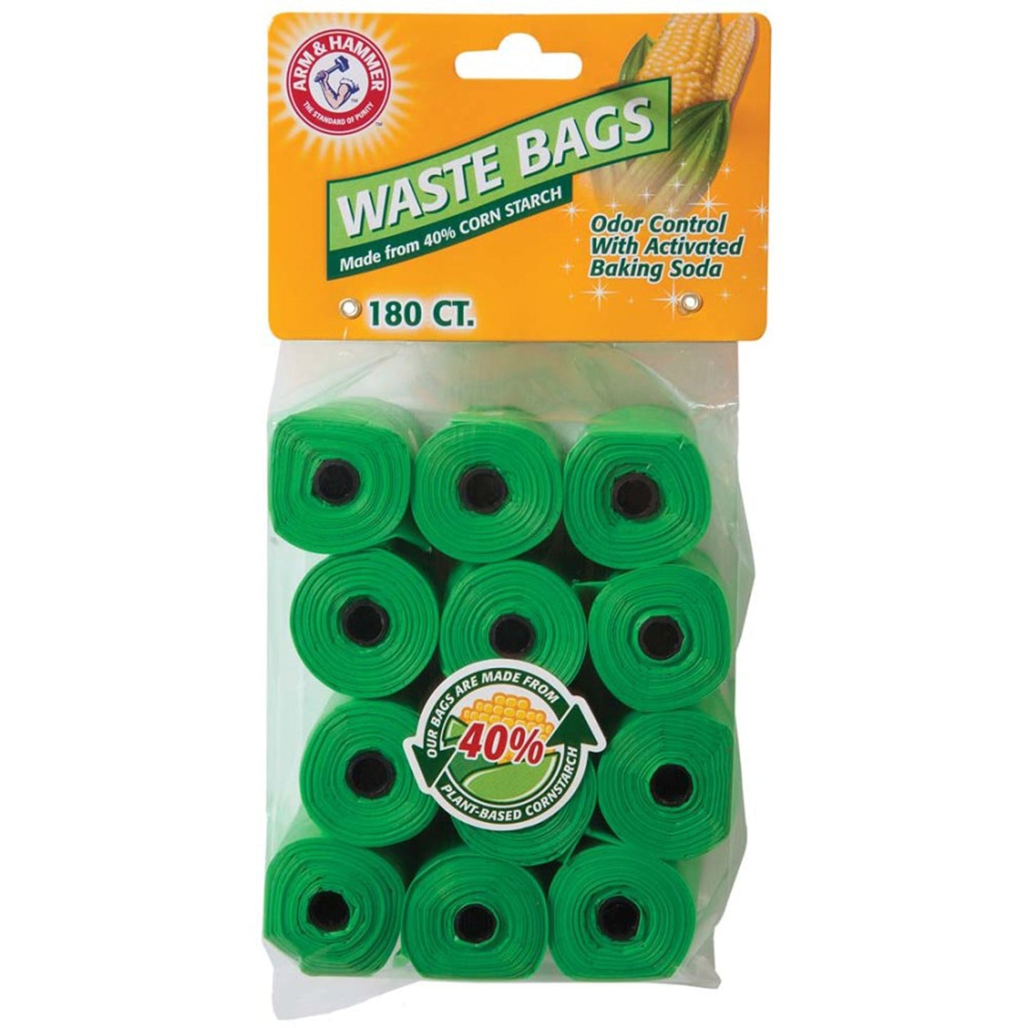 Arm & Hammer Disposable Corn Starch Waste Bags Refills Green 1ea/180 ct