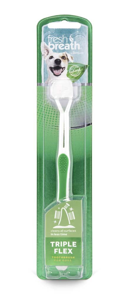 TropiClean Fresh Breath Triple Flex Toothbrush for Dogs 1ea/ For Large Breeds