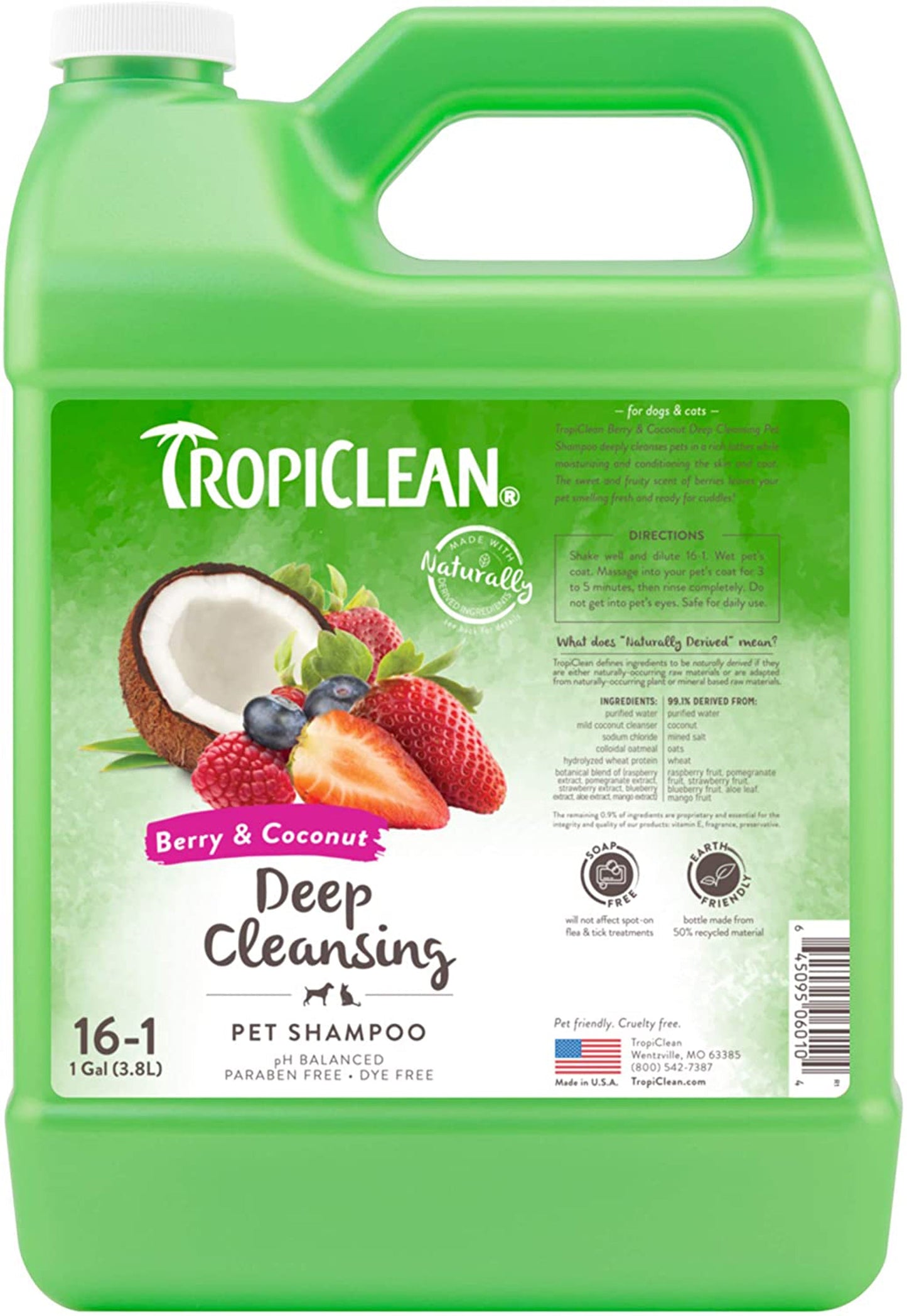 TropiClean Berry & Coconut Deep Cleansing Shampoo for Pets 1ea/1 gal