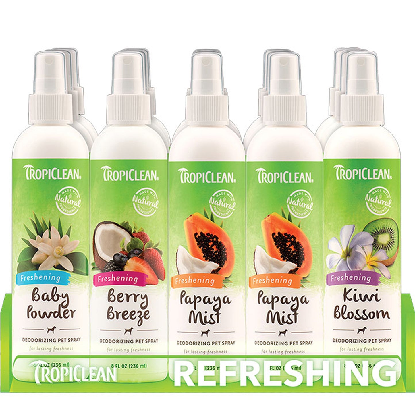 TropiClean Deodorizing Pet Spray Display for Dogs 1ea/15 Pieces