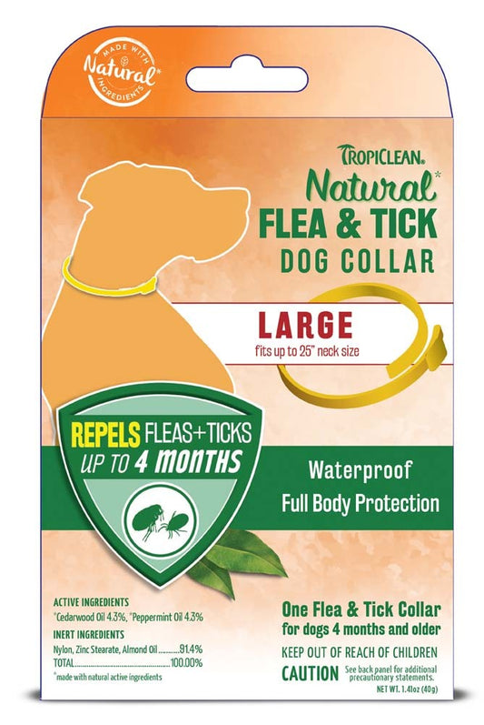 TropiClean Natural Flea & Tick Repellent Dog Collar 1ea For Large Dogs