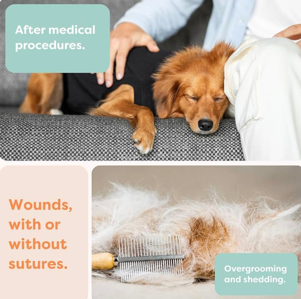 Suitical Recovery Suit for Dogs | Spay and Neutering Dog Surgery Recovery Suit for Male or Female | Soft Fabric for Skin Conditions | 2XL | Neck to Tail 31.5”-36.2” | Color Black