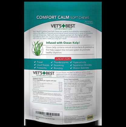 Vet's Best Comfort Calm Calming Soft Chews Dog Supplements - Dog Calming Aid Supports Balanced Behavior - Promotes Relaxation - 90 Day Supply