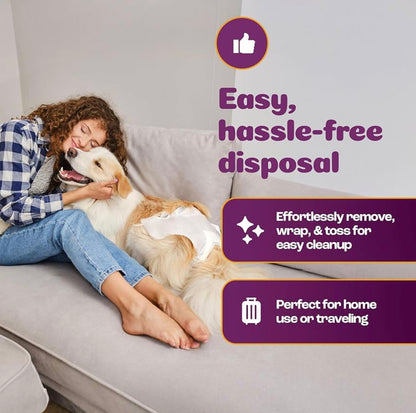 Inspire Pet Care Dog Diapers Female Dogs | Bulk Value Doggie Incontinence, Accidents, for Heat, Pee or Period and Housebreaking (X-Large (28 Count))