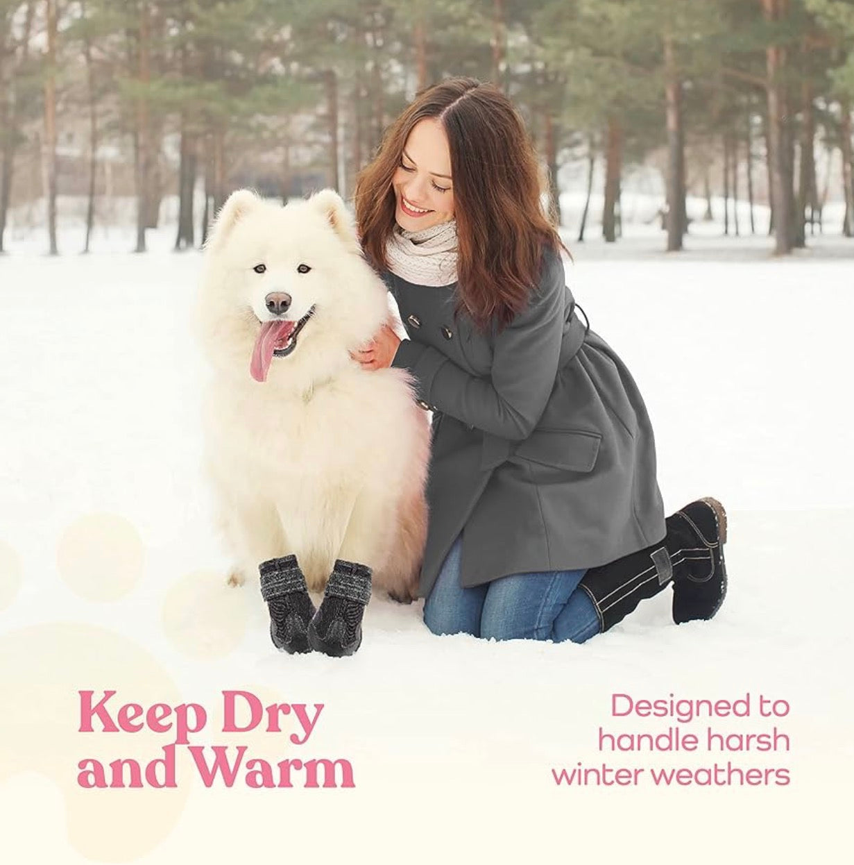 Pit pet Waterproof Dog Shoes -        Size 5: 2.44"Width 2.8"Length Stylish Designed Shoes for Dogs - Dog Boots with Non-Slip Rubber Bottom Protects Paw from Hot or Cold Pavement, Dog Booties with Reflective Straps for Dogs Safety, Puppy Shoes.