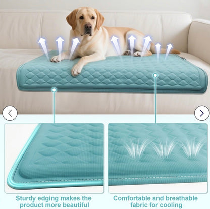 GOLOPET Extra Large Dog Cooling Mat,45×23 inches. For Extral Large Dogs,Silicone Anti-Slip and Foldable,Ice Cool Fabric,Suitable for Indoor& Outdoor Floor &Car Seat