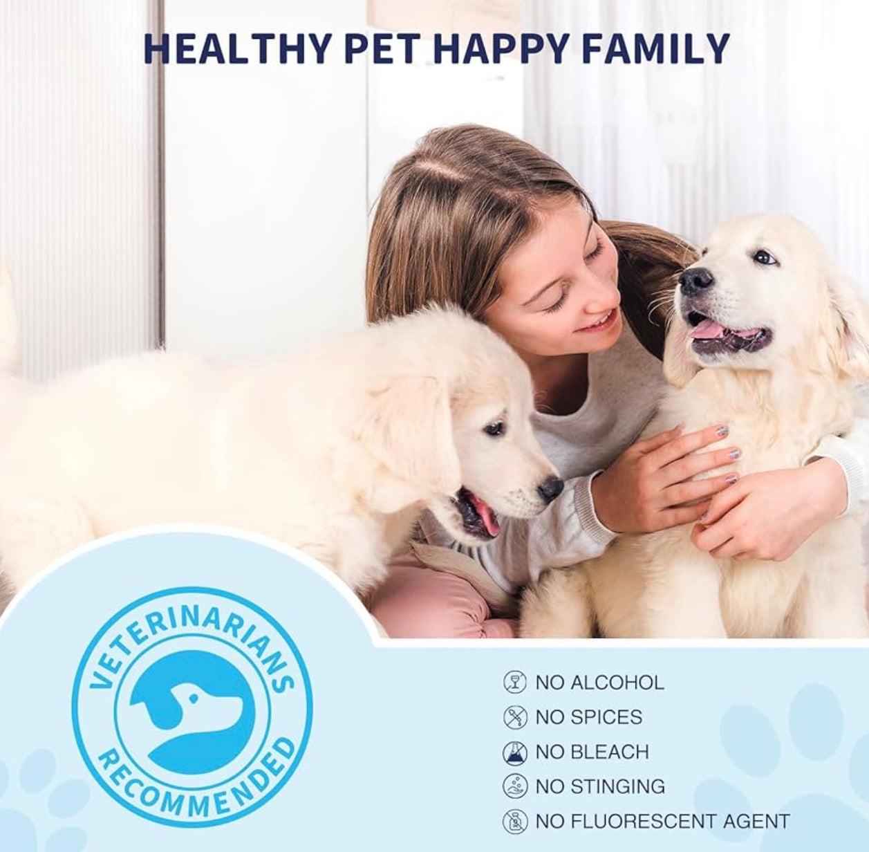 PET Eyes Wipes for Dogs & Cats Blessmeet- Gently Remove Tear Stain, Debris, Crust & Discharge- Hypoallergenic & Deodorizing Pet Cleaning Grooming Wipes Cleaner for Eyes, Face & Wrinkle -Unscented