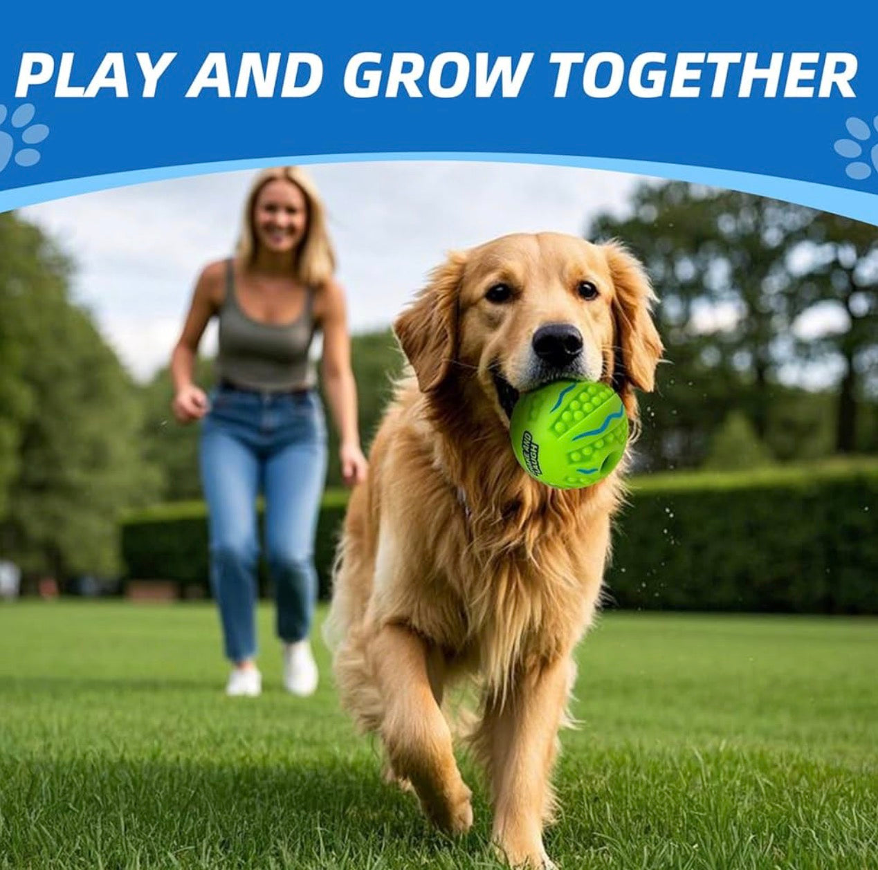 Shake and Laugh Spiky Interactive Dog Toy Ball, Shaking with Gibbering Sound, for Training, Teeth Cleaning & Herding, 8.8 cm