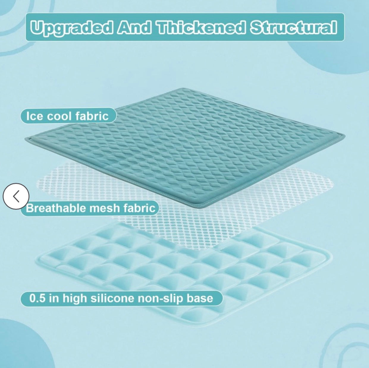 GOLOPET Extra Large Dog Cooling Mat,45×23 inches. For Extral Large Dogs,Silicone Anti-Slip and Foldable,Ice Cool Fabric,Suitable for Indoor& Outdoor Floor &Car Seat