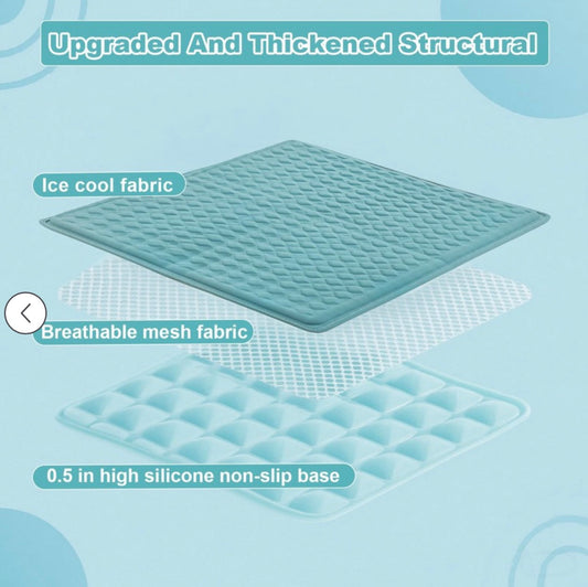 GOLOPET Extra Large Dog Cooling Mat,45×23 inches. For Extral Large Dogs,Silicone Anti-Slip and Foldable,Ice Cool Fabric,Suitable for Indoor& Outdoor Floor &Car Seat