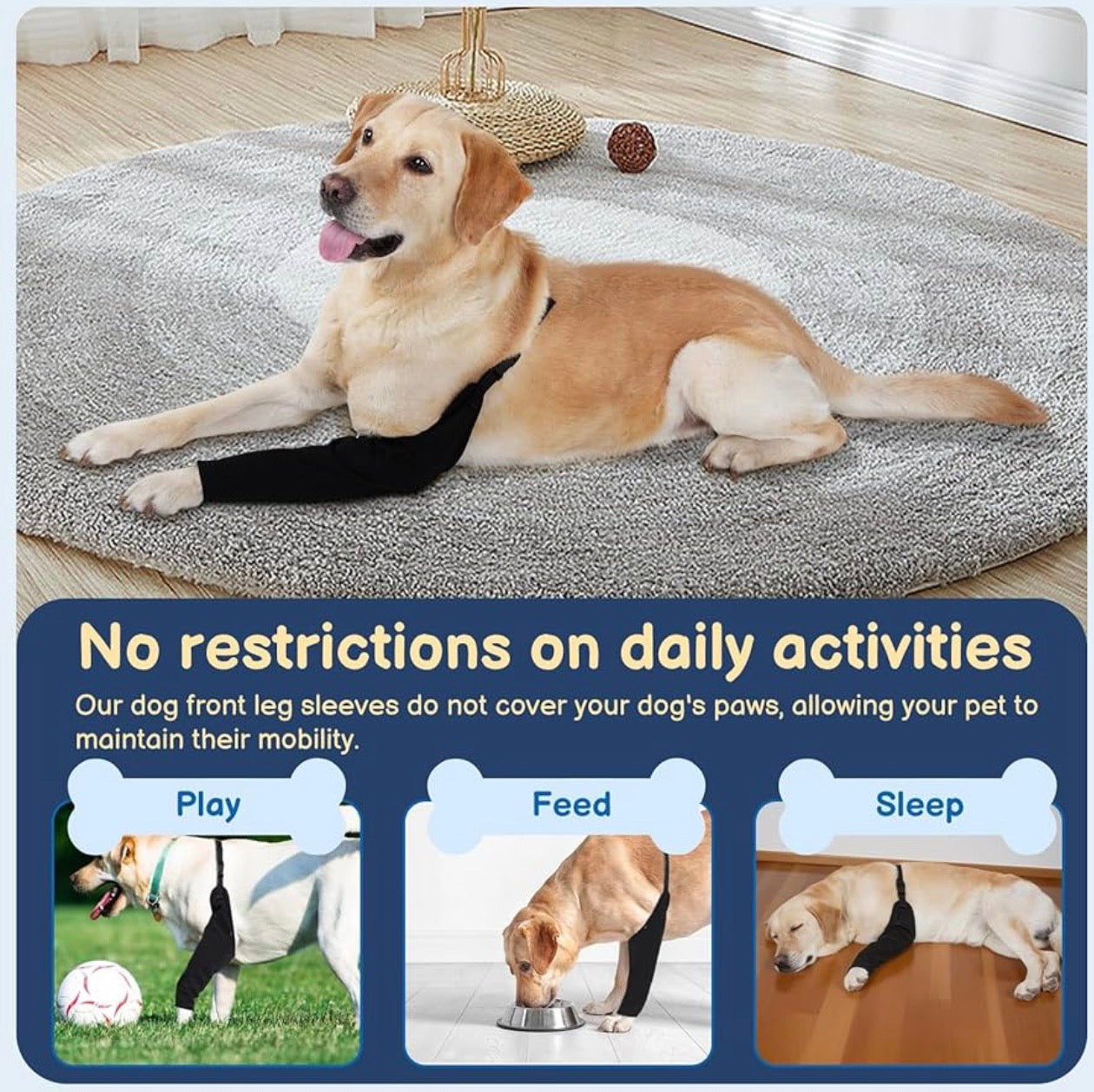 BARKLESS Dog Recovery Suit for Front Leg After Surgery, Breathable for Male/Female to Stop Licking, Single Sleeve for Left/Right Joint Wound Cover, Cone Alternatives (Black, M) (Leg Height 9.5-11.5")