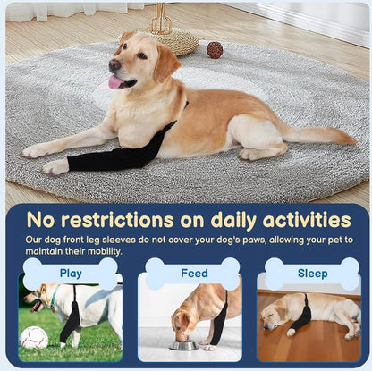 BARKLESS Dog Recovery Suit for Front Leg After Surgery, Breathable for Male/Female to Stop Licking, Single Sleeve for Left/Right Joint Wound Cover, Cone Alternatives (Black, M) (Leg Height 9.5-11.5")