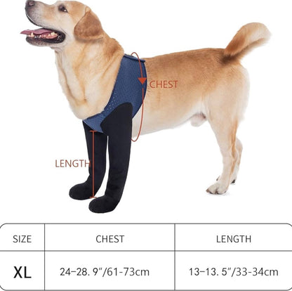 COODEO Dog Socks & Paw Protectors - Front Paws Only, Non-Slip Waterproof Dog Boots to Prevent Paw Licking, Protect Wounds & Aids Post-Surgery Recovery (Blue, XL)
