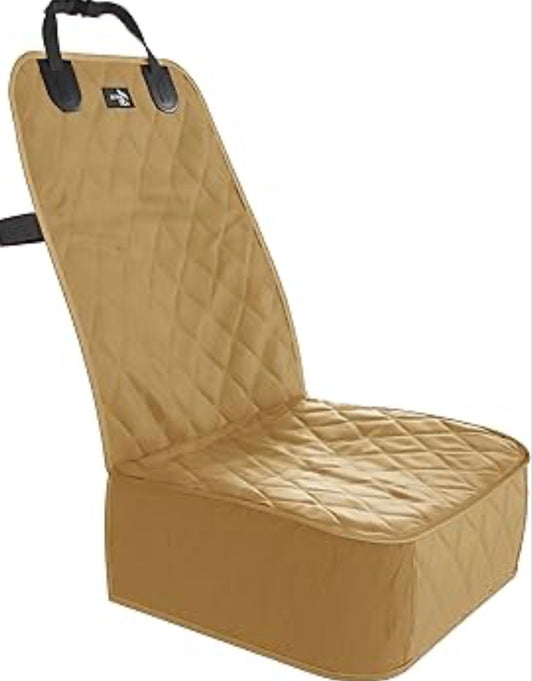 Active Pets Dog Car Seat Cover, Waterproof Front Seat Protector for SUV Truck Sedan, Pet Safety Travel Comfort System with Universal Fit, Beige