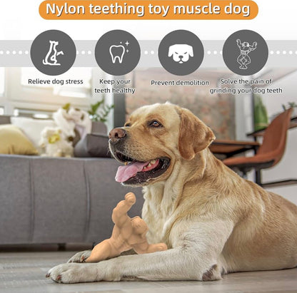 SUPER MUSCLE DOGMAN BEEF Flavored DOG CHEW TOY - Strong Indestructible, Durable, Long Lasting Pet Toy for The Aggressive Dog Chewer, Great for Medium-Large Dogs & Bone Replacement