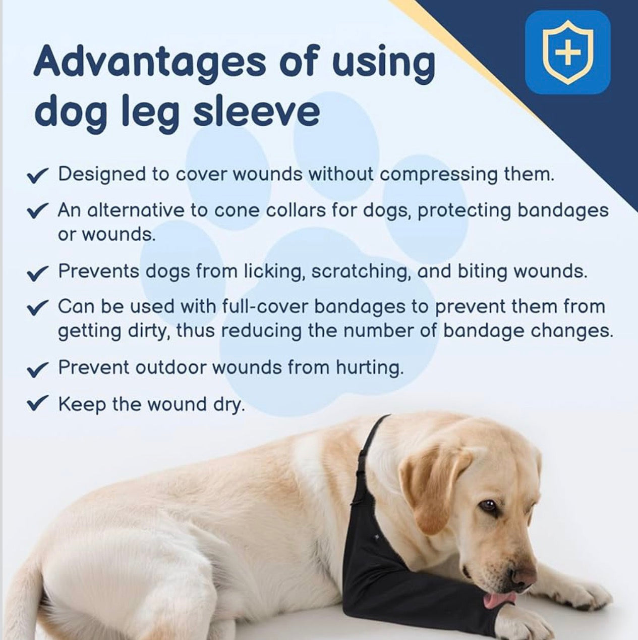 BARKLESS Dog Recovery Suit for Front Leg After Surgery, Breathable for Male/Female to Stop Licking, Single Sleeve for Left/Right Joint Wound Cover, Cone Alternatives (Black, M) (Leg Height 9.5-11.5")