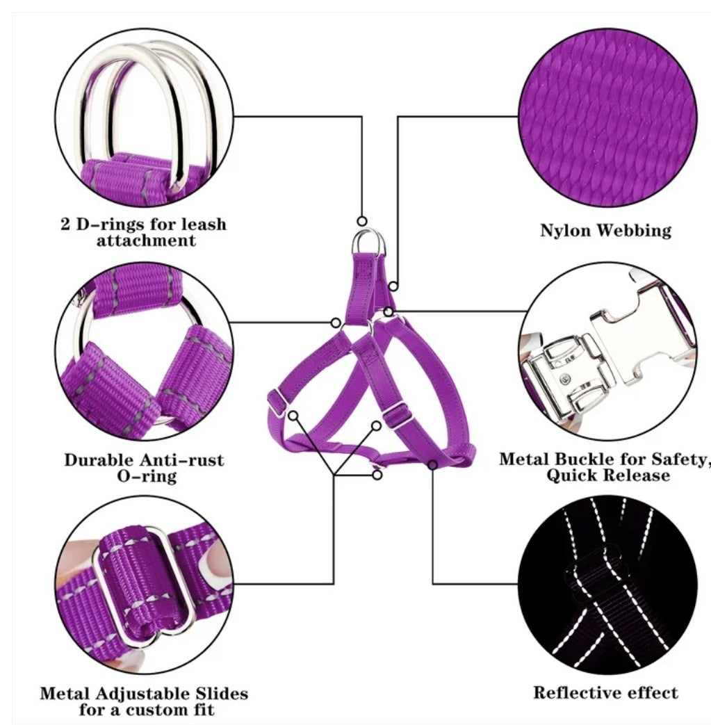 Plutus Pet Step In Dog Harness, Reflective, Adjustable, and Secure with Metal Buckles, for Medium Dogs