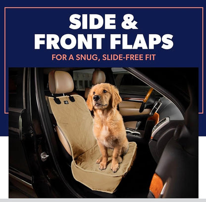 Active Pets Dog Car Seat Cover, Waterproof Front Seat Protector for SUV Truck Sedan, Pet Safety Travel Comfort System with Universal Fit, Beige
