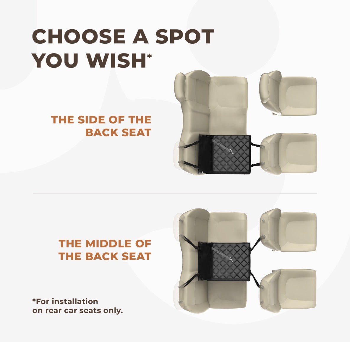 Wuglo Zip-Snap Dog Car Seat Size Small safety belt sold separately