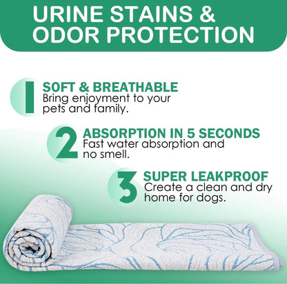 Qeils Pee Pads Reusable Washable Puppy Pads- 2 Pack 30"x34" Heavy Absorbent Protective Pads Leakproof Dog Training Pads, Non-Slip Potty Incontinence Pads for Bed, Floor, Couch, Carpet, Kennel, Crate