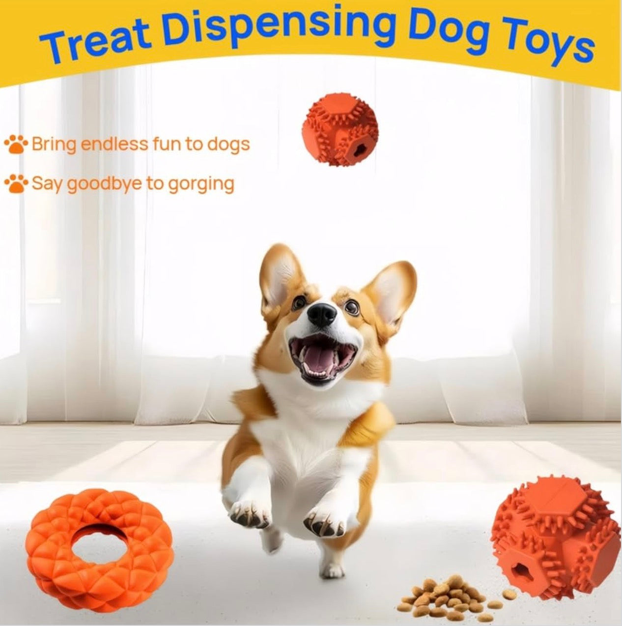 MoeSoce 5 Pack Squeaky Dog Rope Toy & Treat-Dispensing Toys for Medium Large Dogs, Interactive Tug of War Toy for Slow Feeder/Training/Playing