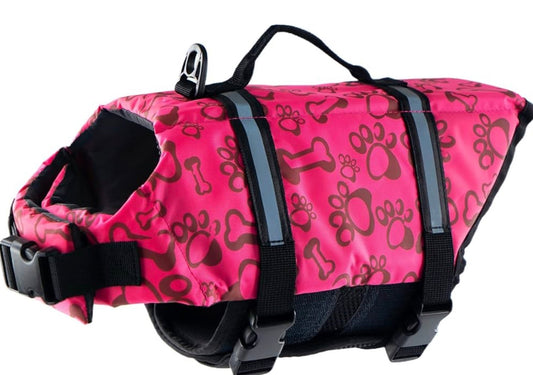 Dog Life Jacket with Rescue Handle, for Swimming, Boating. Adjustable Reflective Puppy Swim Vest with Superior Buoyancy for extra- Large Dogs