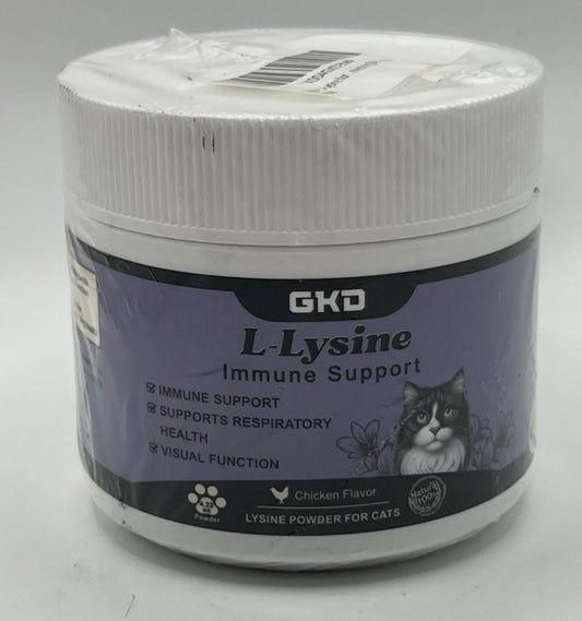 GkD L-Lysine Powder For Cats Chicken Flavored 4.23 Oz Cat Supplement