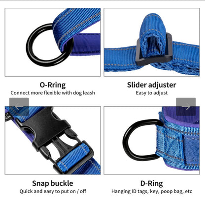 Annchwool No Pull Dog Harness with Soft Padded Handle,Reflective Strip Escape Proof and Quick Fit to Adjust Dog Harness,Easy for Training Walking for xtra large Large Dogs (Blue)