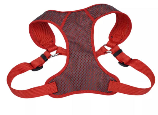 Comfort Soft Sport Wrap Adjustable Dog Harness grey with red