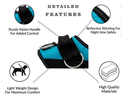 Shawn Co Essential Dog Harness, (size Small) No-Pull Pet Vest with 3 Leash Clips, No Choke, Reflective, Adjustable and Padded, for Easy Walking and Training for Small Dogs (Oceanic Blue with sharks)