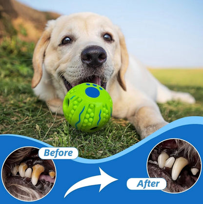 Shake and Laugh Spiky Interactive Dog Toy Ball, Shaking with Gibbering Sound, for Training, Teeth Cleaning & Herding, 8.8 cm