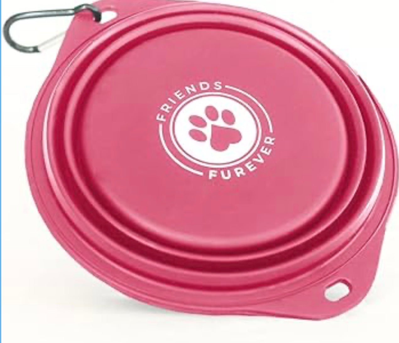 Friends FUREVER Collapsible Dog Bowl (Pink) (850ml) - Premium Quality, Food Grade, Travel Bowl