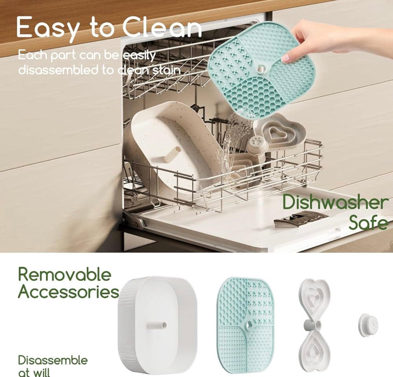 KILIN Slow Feeder Dog Bowls with Lick Mat, Plant-Based Slow Eating Dog Bowl for Dry, Wet, Raw Food, Interactive Food Puzzle for Small, Medium, Large Breed