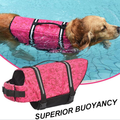 Dog Life Jacket with Rescue Handle, for Swimming, Boating. Adjustable Reflective Puppy Swim Vest with Superior Buoyancy for extra- Large Dogs