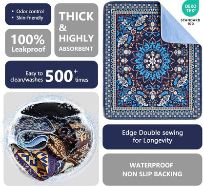 Qeils Washable Pee Pads, Reusable Puppy Pads Super Absorbent Leakproof Training Pads, Non-Slip Wee Wee Pads for Crate, Floor, Potty Pads Feeding Mat 2 Pack 36"x41"