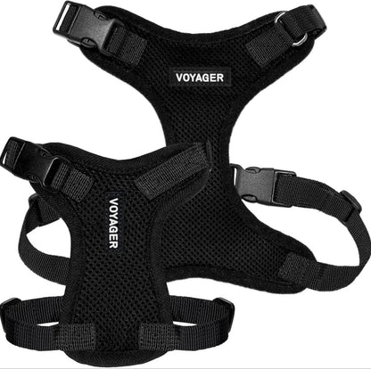 Voyager Step-in Pet Harness        (Chest 15- 18’’)- All Weather Mesh, Adjustable Step in Harness for Cats and Dogs by Best Pet Supplies - Black, S