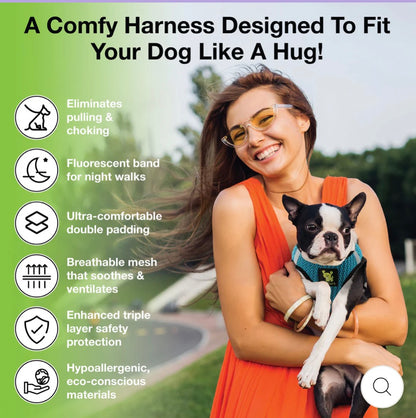 ECOBARK AQUA STEP IN DOG HARNESS - (size- extra large) REFLECTIVE SOFT MESH HARNESS FOR SMALL DOGS AND PUPPIES