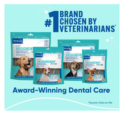 Virbac C.E.T. VeggieDent Fr3sh Dental Chews for Medium Dogs, 30 Count