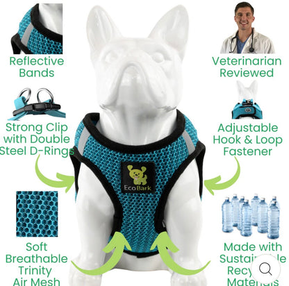 ECOBARK AQUA STEP IN DOG HARNESS - (size- extra large) REFLECTIVE SOFT MESH HARNESS FOR SMALL DOGS AND PUPPIES