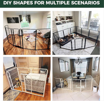 FXW Homeplus Unleashed Indoor Dog Playpen - Stress-Free and Safe Play, Heavy Duty 24 Inch 8 Panels Dog Pen for Puppy and Small Dogs, White
